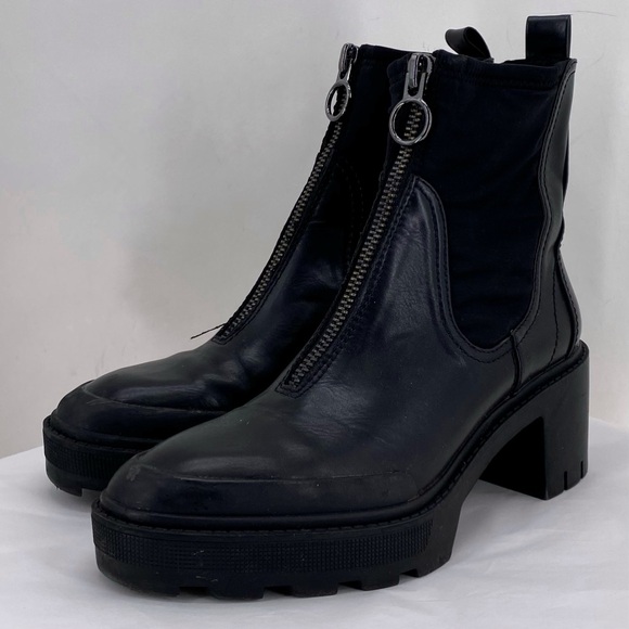 Zara black zip up boots - Picture 1 of 10